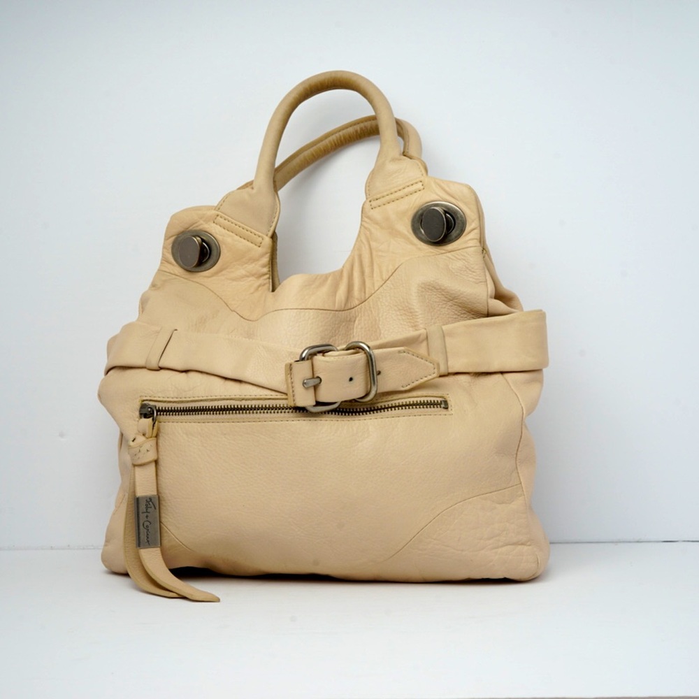 CIRCA 2008 VINTAGE FOLEY + CORINNA JET SET JUNIOR CREAM LEATHER TOTE